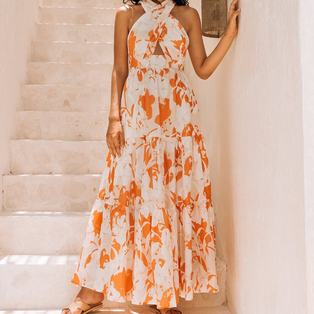 Fortunate One Sandy Beaches Maxi Dress SIZE MEDIUM